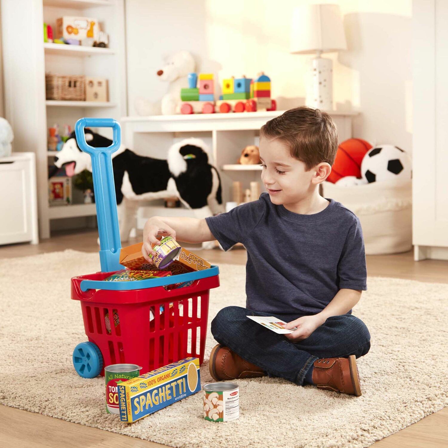Fill & Roll Grocery Basket Play Set